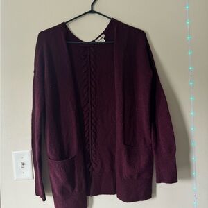 Garage Deep Burgundy Cardigan Sweater